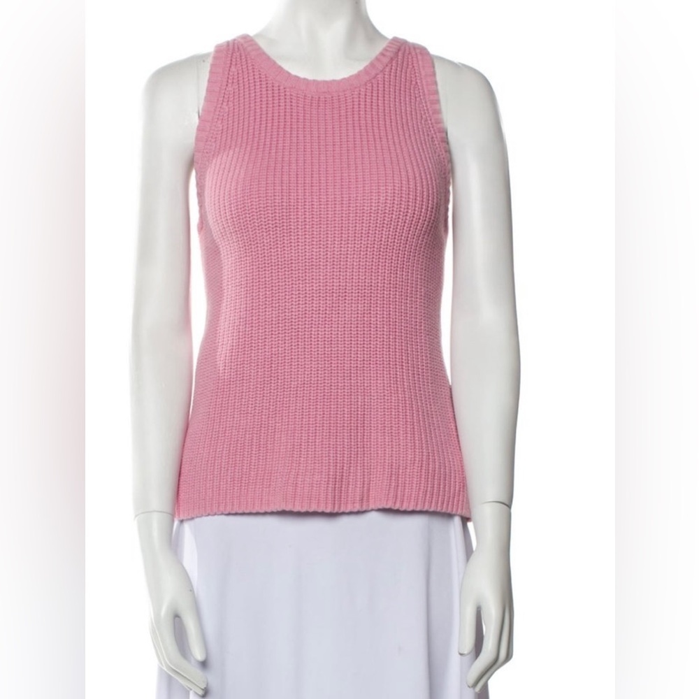 525 America scoop neck sweater top pink small